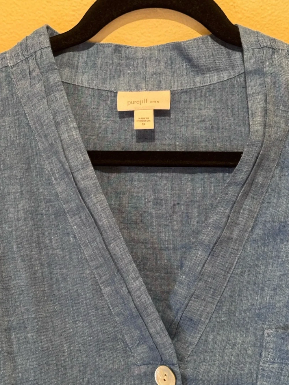 J. Jill - Pure Jill - Linen Button-Front Tunic Women’s Plus Size 3x - Picture 4 of 9